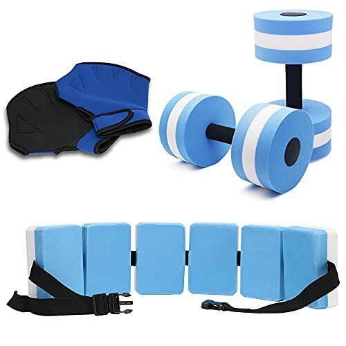 UNAOIWN 5 Pieces Water Aerobics Set for Aquatic Exercise, Pool Fitness Equipment