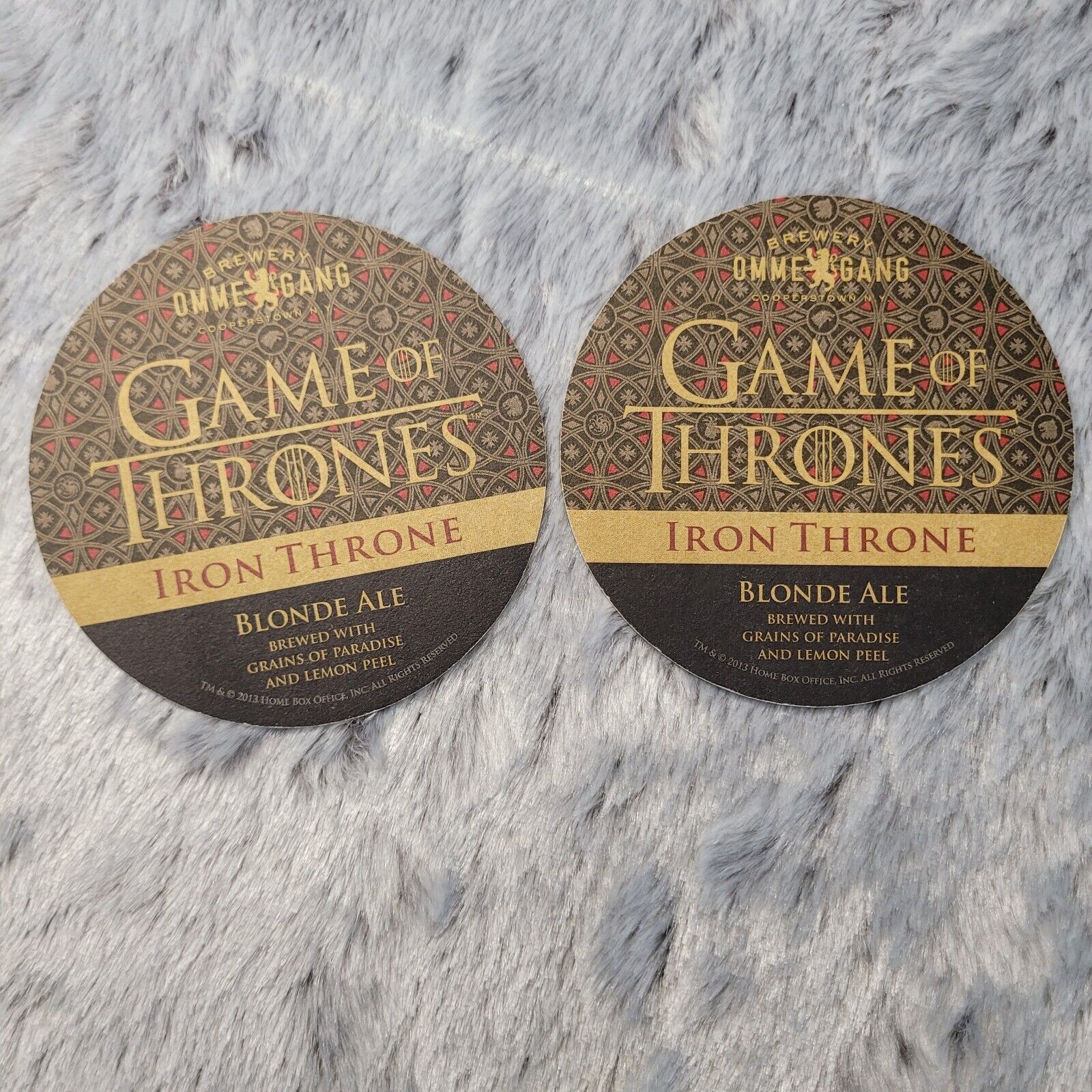 Beer Coaster Beermat Brewery OmmeGang Game of Thrones Blonde Ale New Two Sides