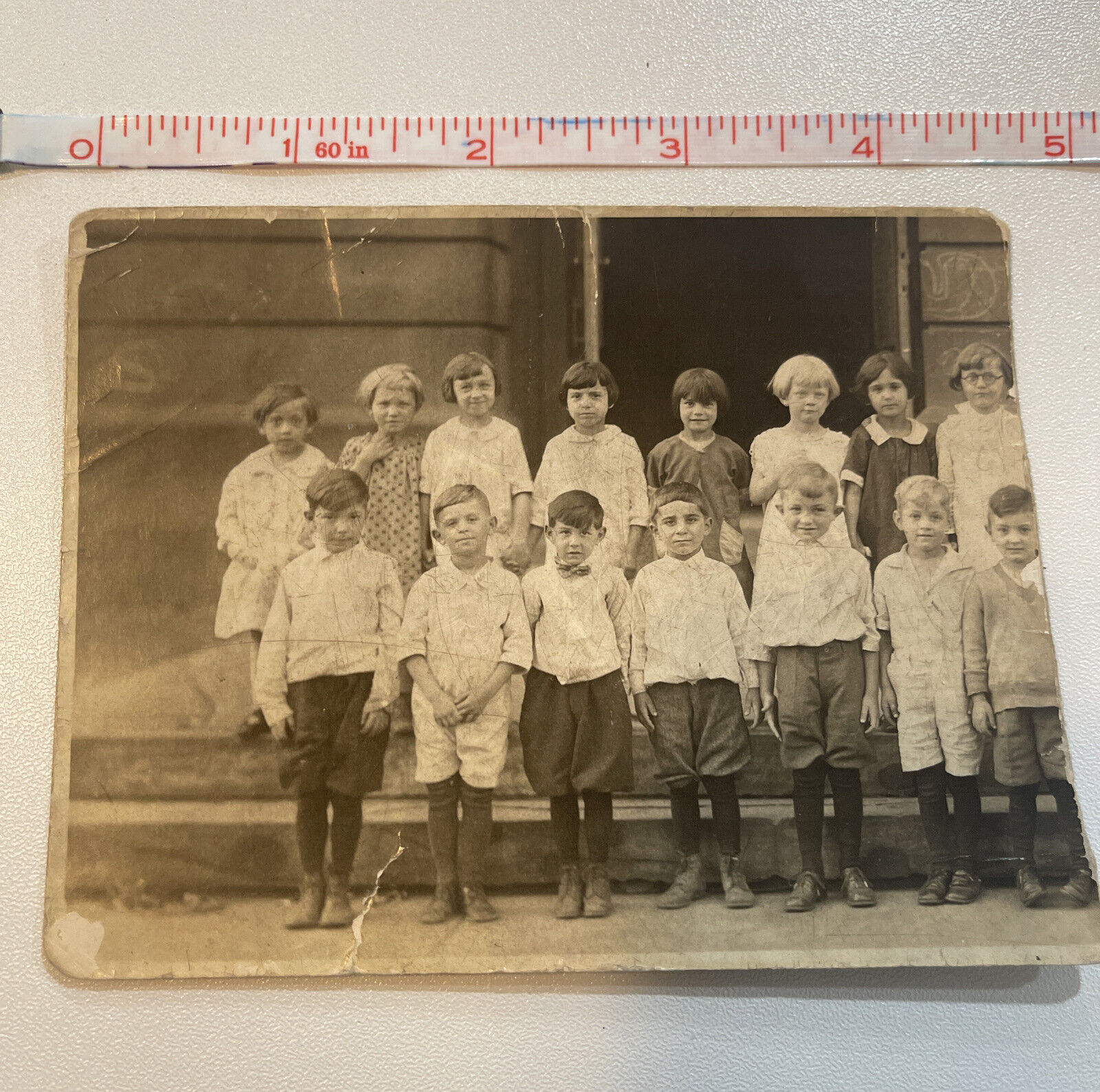 Vintage C. 1930s/1940s Primary School Photo- Boys In Knickers, Black And White