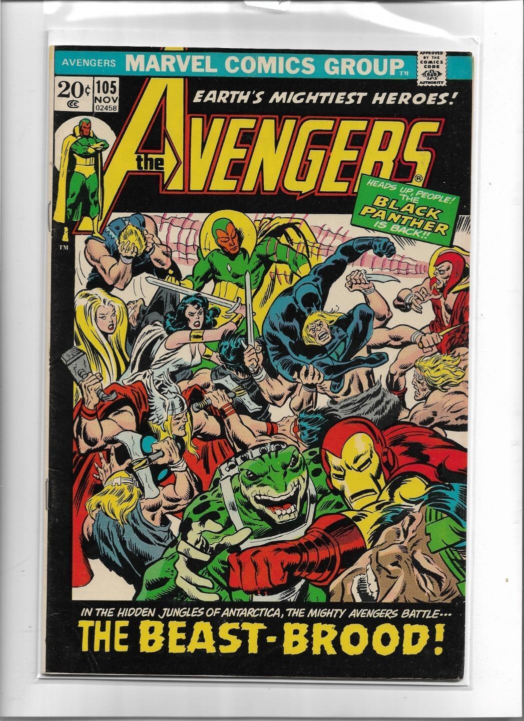 THE AVENGERS #105 1972 FINE-VERY FINE 7.0 2676 BLACK PANTHER