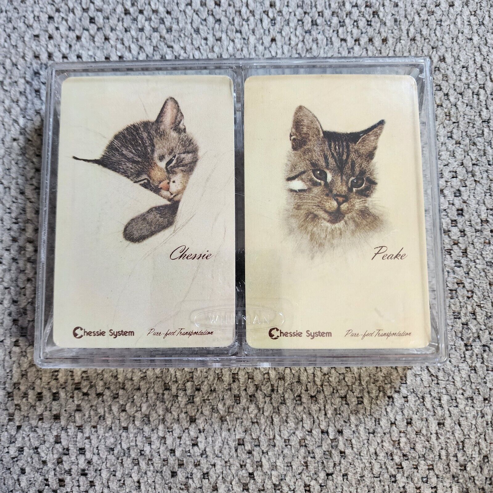 NIB Vintage Chessie System Cats Kittens Playing Card Sets 2 Decks  Sealed
