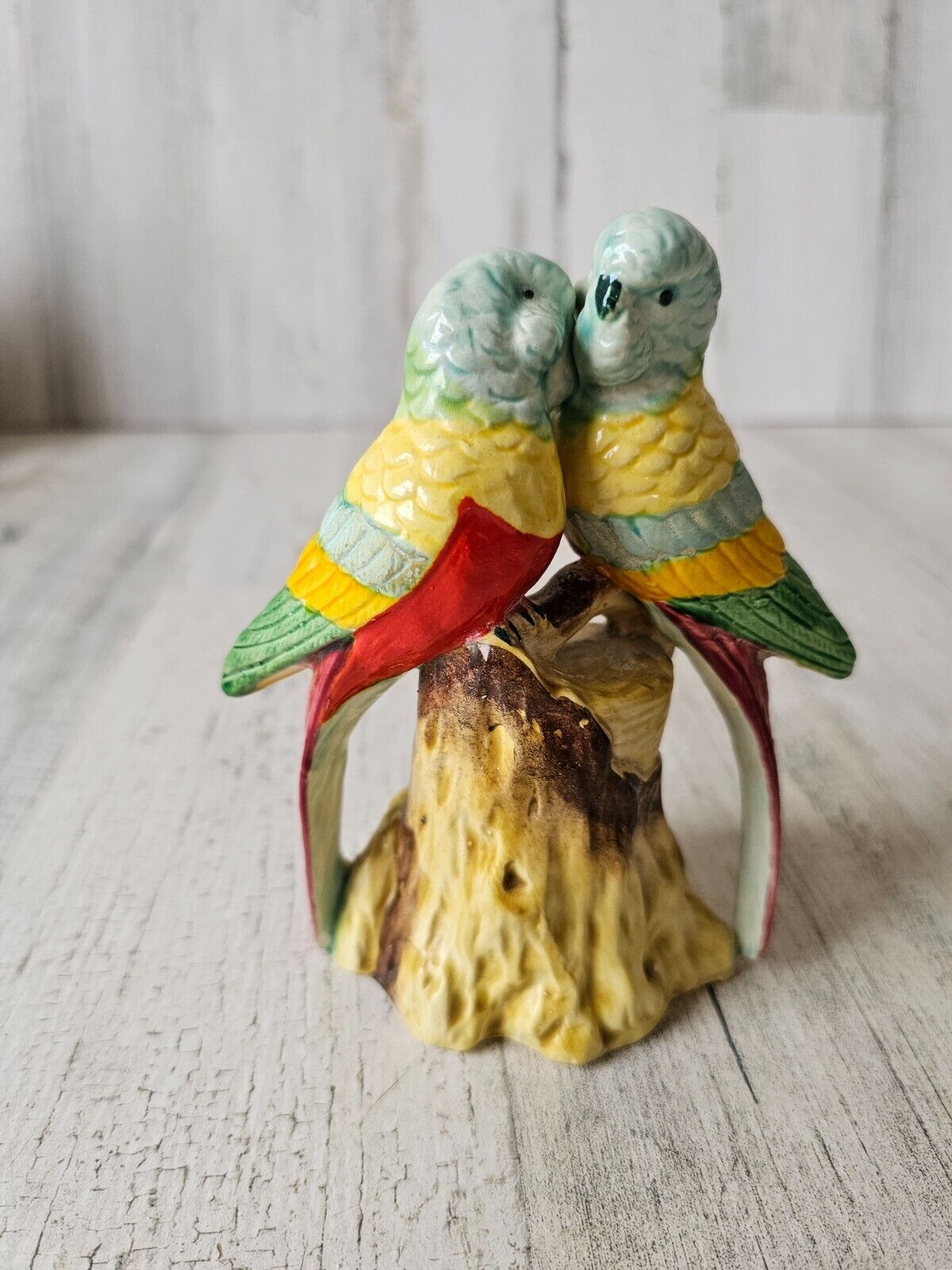 Vintage occupied Japan parakeet parrot bird statue figurine