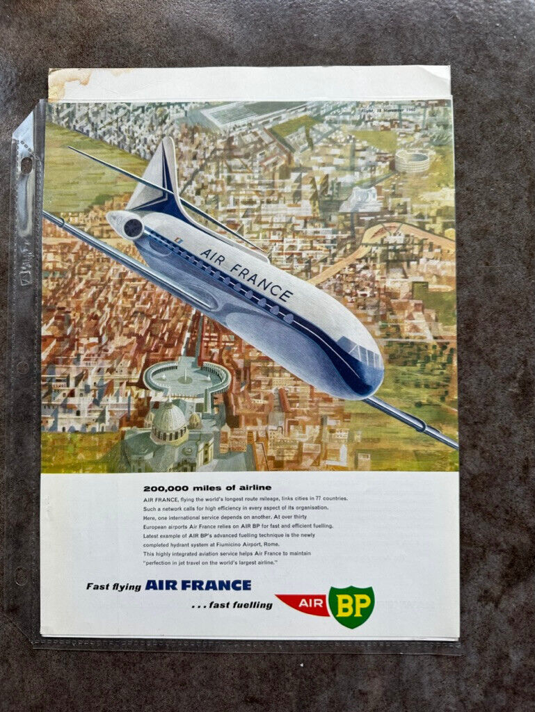 Vintage British Petroleum Air BP Print Magazine Ad approx 8.5\