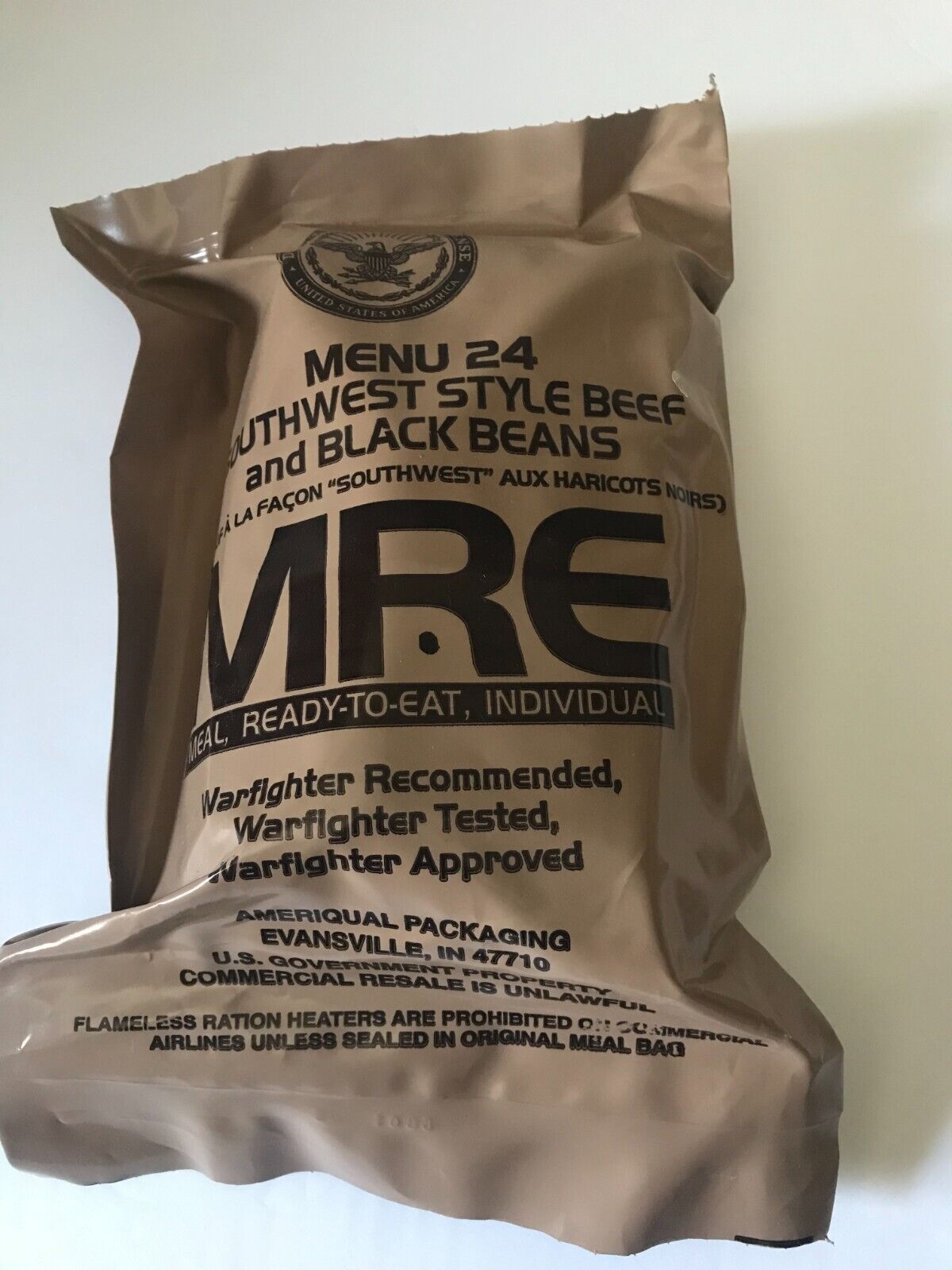 1 Pack Army Meal, Ready-to-Eat, Individual, Menu 24