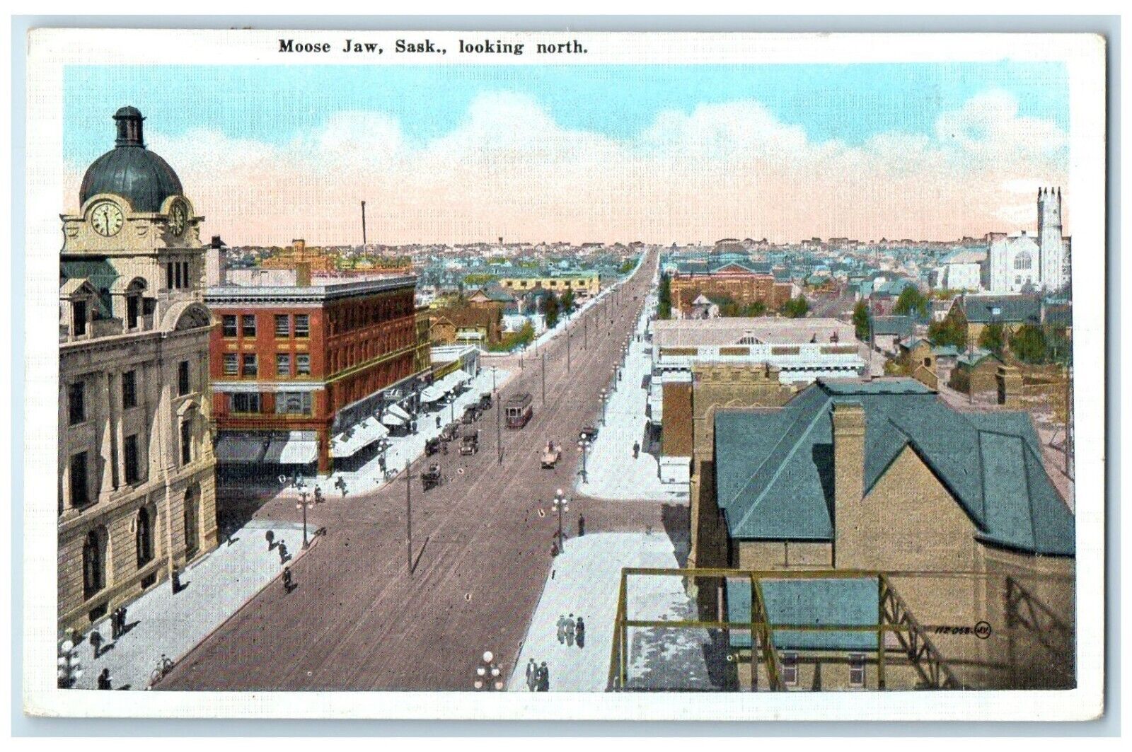1934 Looking North Moose Jaw Saskatchewan Canada Vintage Posted Postcard