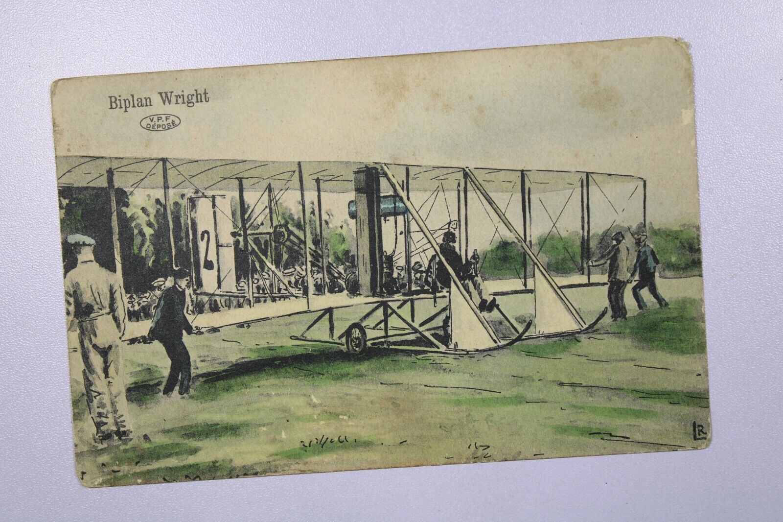 Vintage PPC Wright Brothers Bi-Plane / Fieldpost - L38450