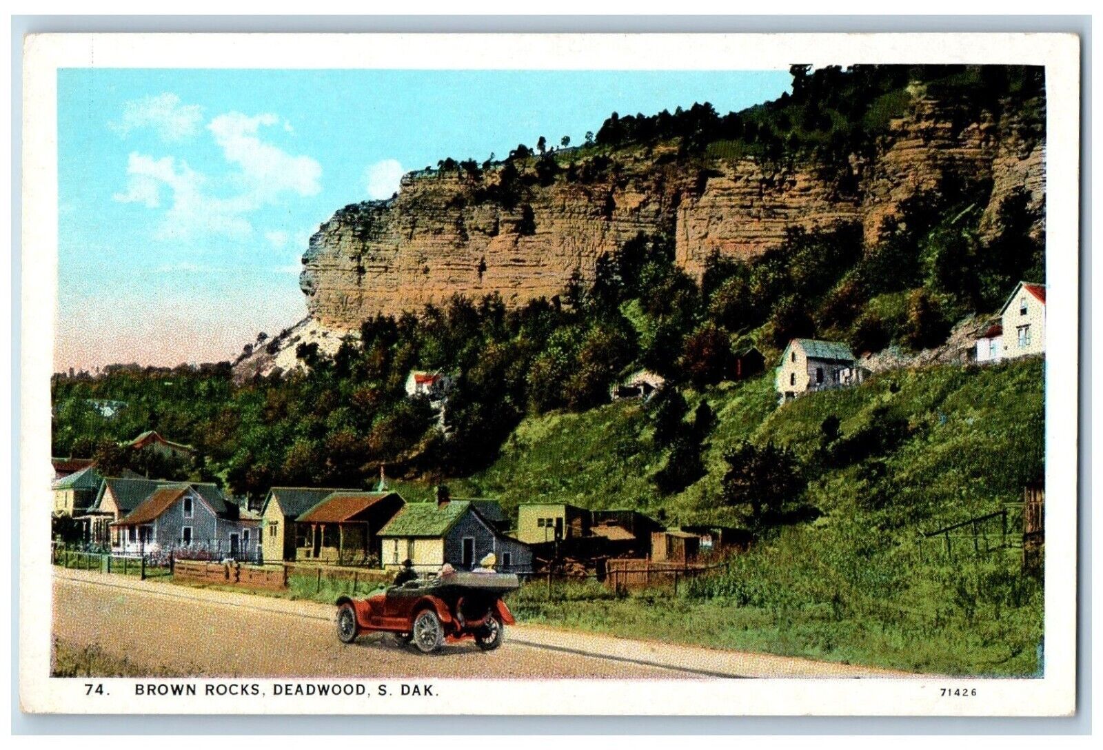 Deadwood South Dakota Postcard Brown Rocks Exterior View c1920 Vintage Antique