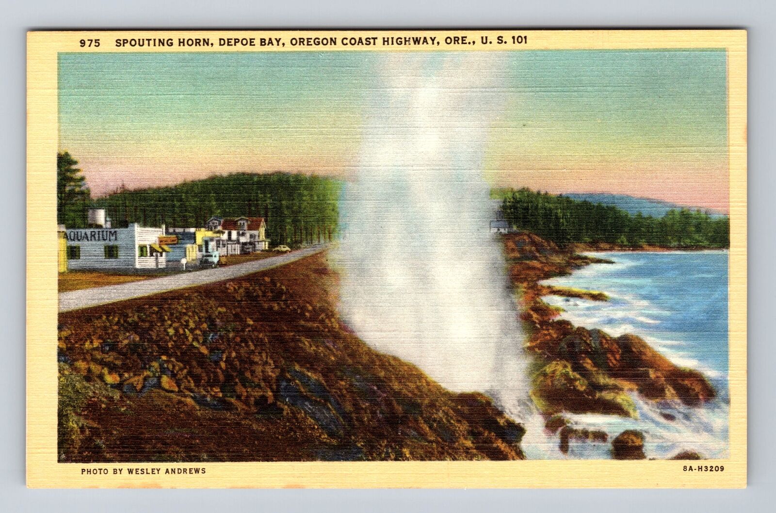 Depoe Bay OR-Oregon, Spouting Horn, Oregon Coast Highway Vintage Postcard