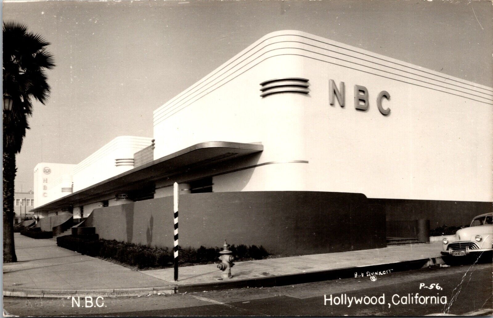 RPPC Hollywood CA Street View of NBC Studios 