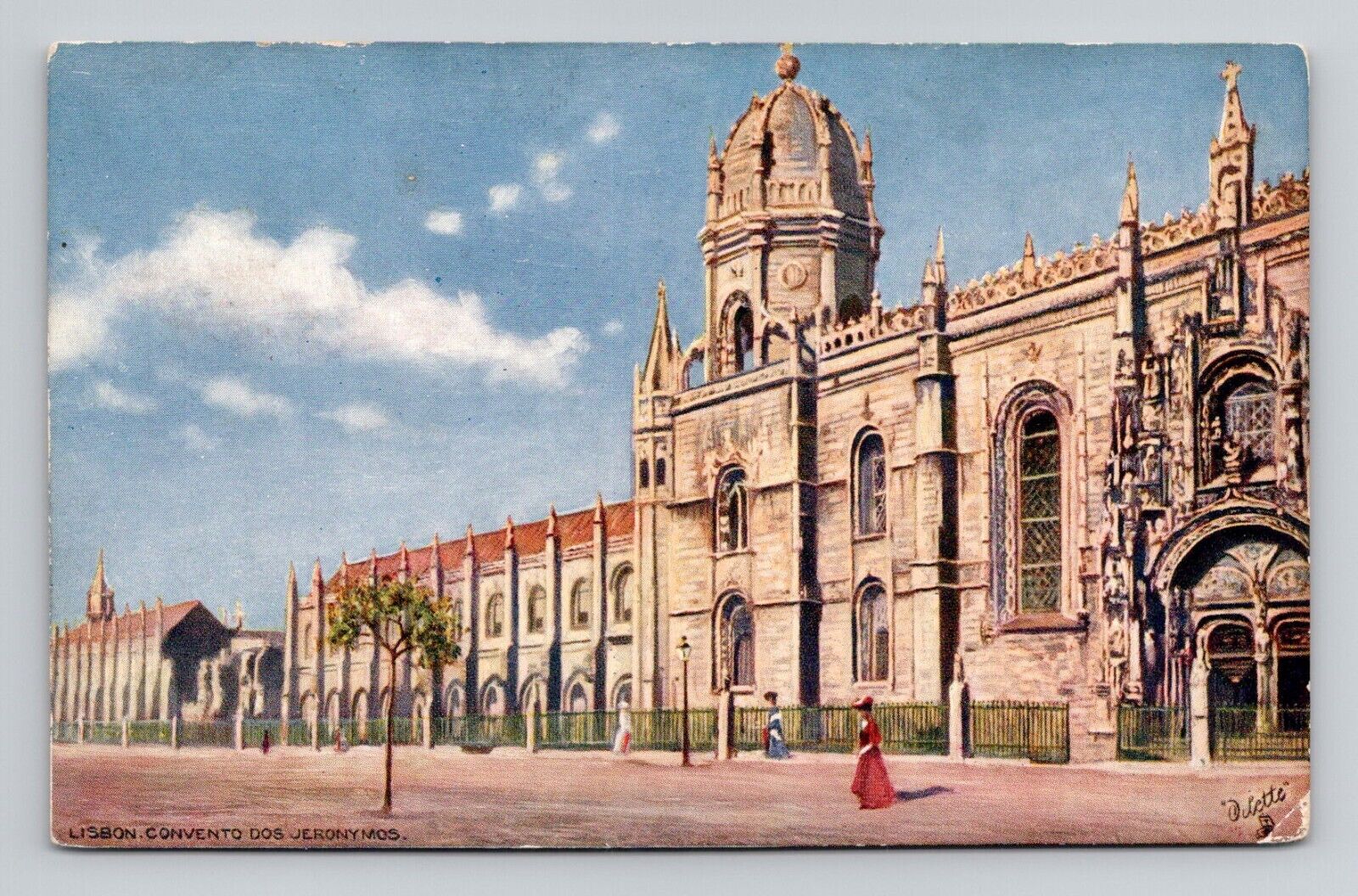 Postcard Convento dos Jeronymos de Belem Lisbon Portugal, Tuck Oilette L19