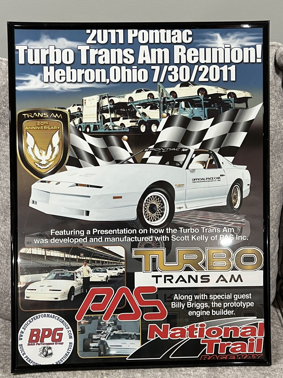 Original “2011 Pontiac Turbo Trans Am Reunion” Official Poster - 1989 20th TTA