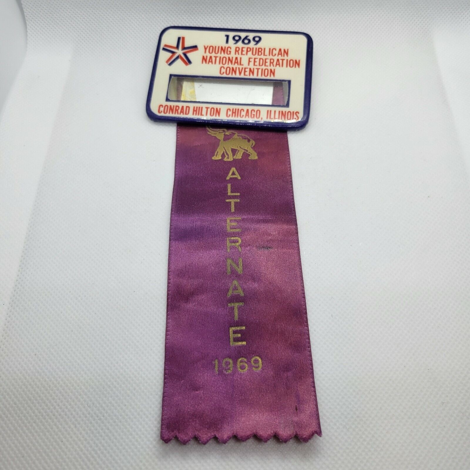 1969 Young Republican National Federation Convention Alternate Badge GOP