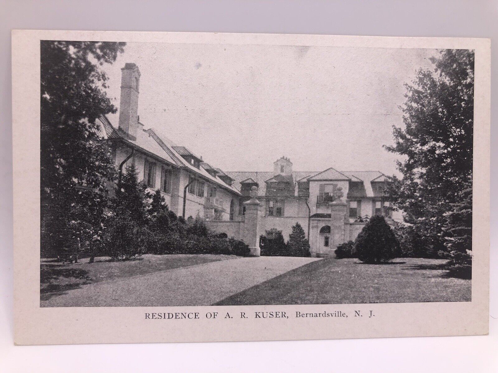 Postcard Residence of A. R. Kuser Bernardsville New Jersey Unposted