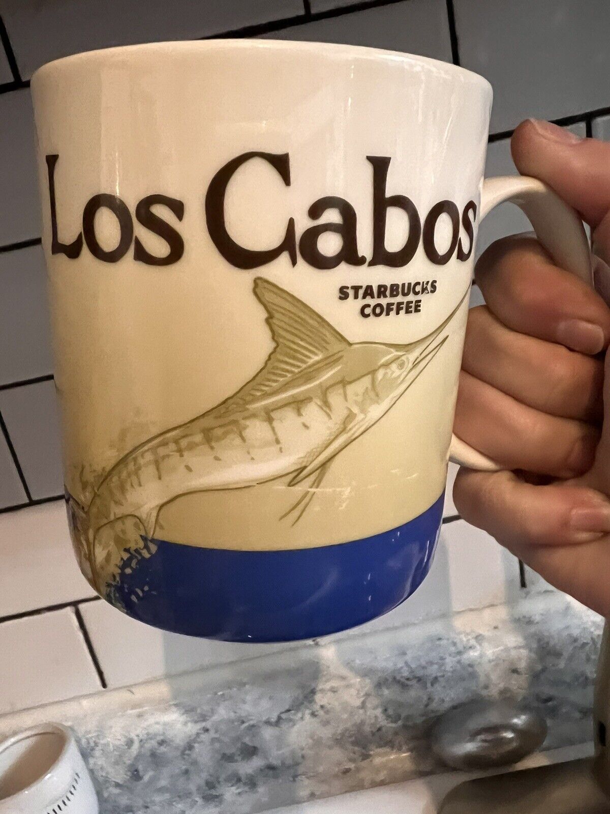 Los Cabos Mexico Marlin Starbucks 16oz Coffee Mug 2014 Global Icon Series