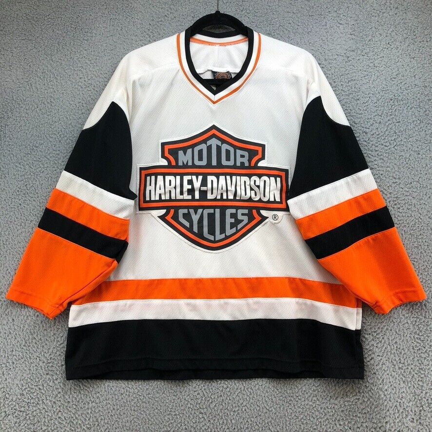 Harley Davidson Hockey Jersey Mens Large Official Licensed Activewear