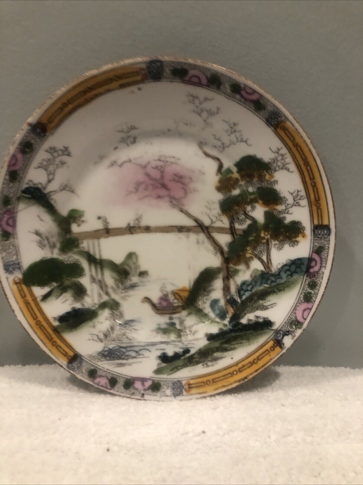 Vintage Small Porcelain Hand Painted Japanese Plate