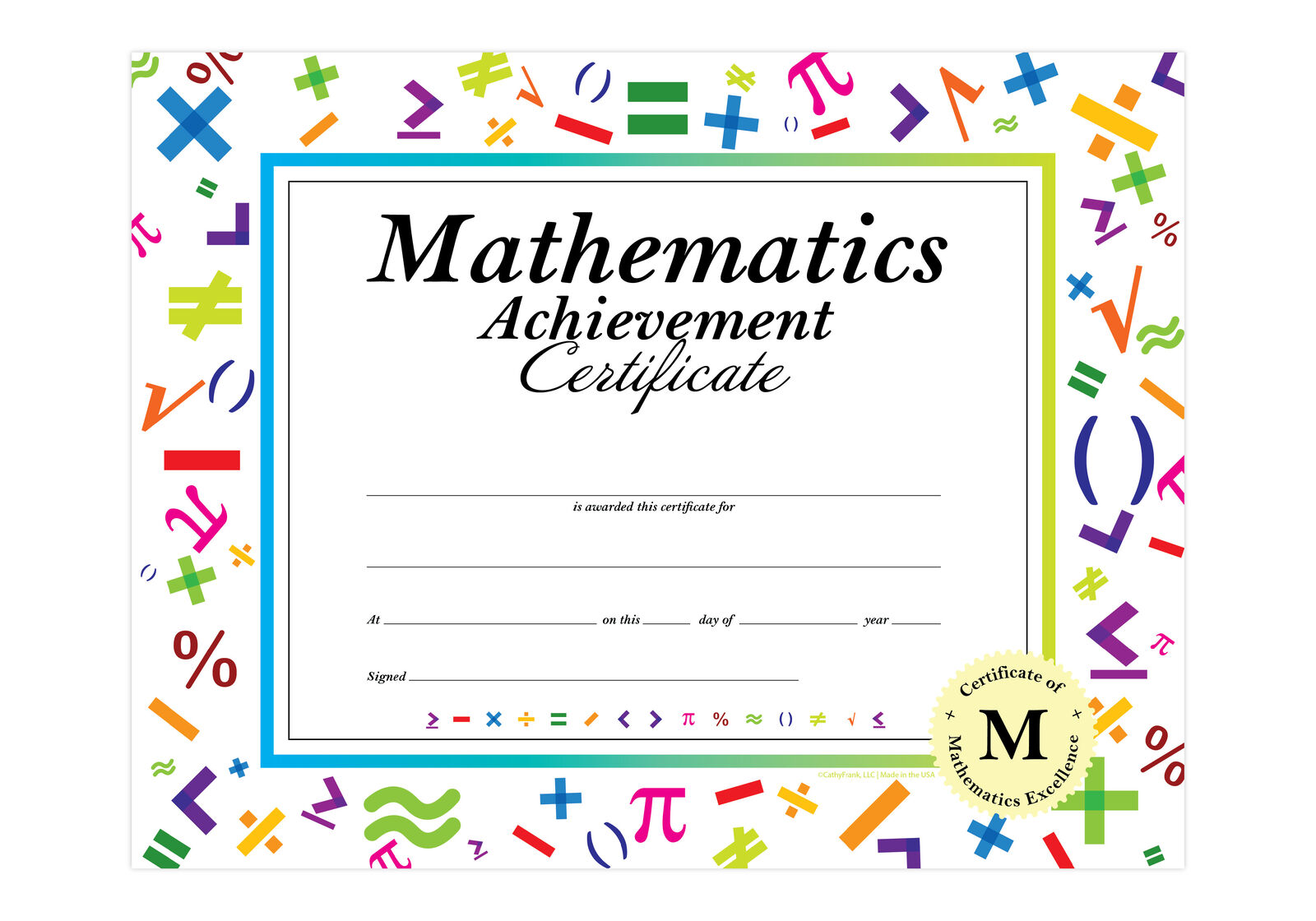 Mathematics Achievement Certificates