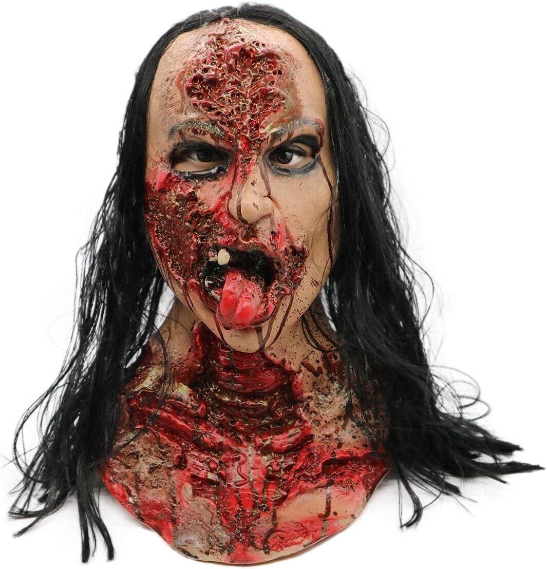 Cafele Killer Mask Creepy Fake Human Face Mask Halloween Horror Movie  Cosplay