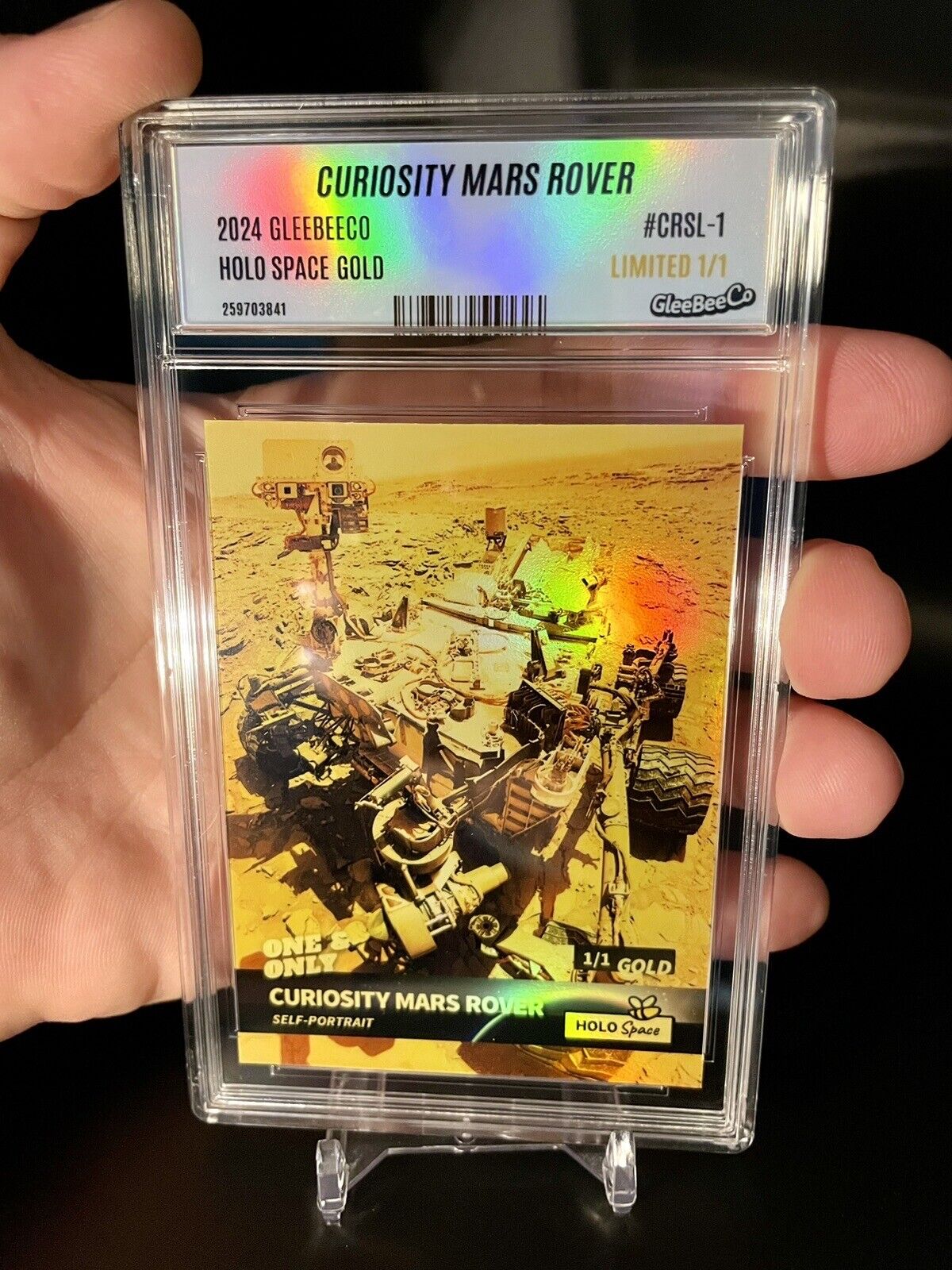 One & Only CURIOSITY MARS ROVER Self-portrait Card, Holo Gold GleeBeeCo 2024 1/1
