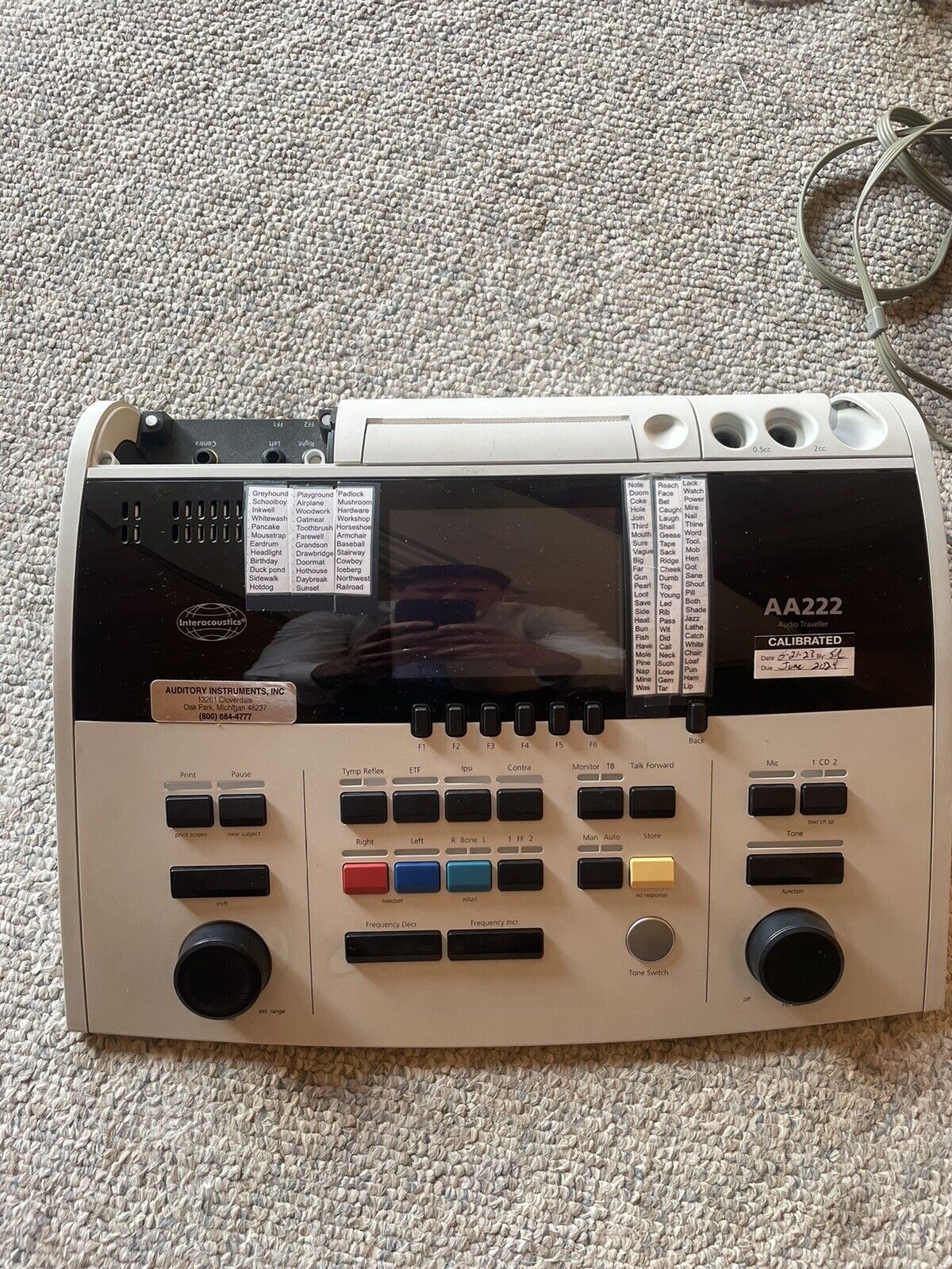 Interacoustics AA222 Impedance Audiometer NOTE: Pump Not Working Audiometer does