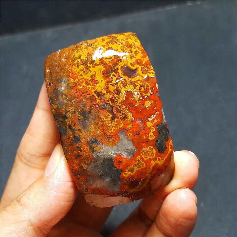 RARE 76g Natural rough Warring States Red Agate Crystal Healing 41A98+