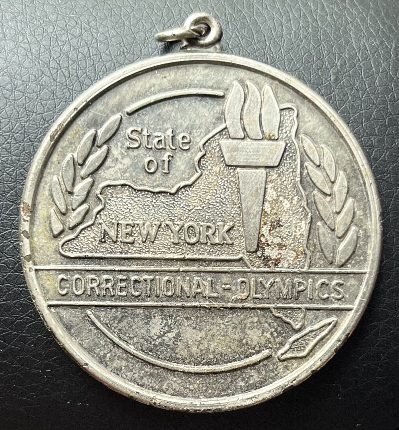 State of New York Correctional - Olympics Metal Silver Medal, Vintage ~ AS FOUND