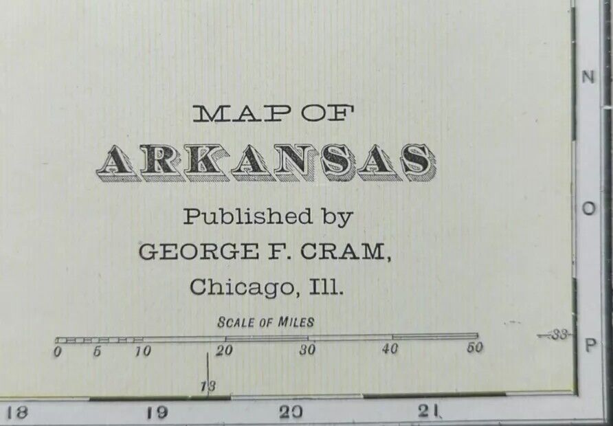 Vintage 1903 ARKANSAS Map 22