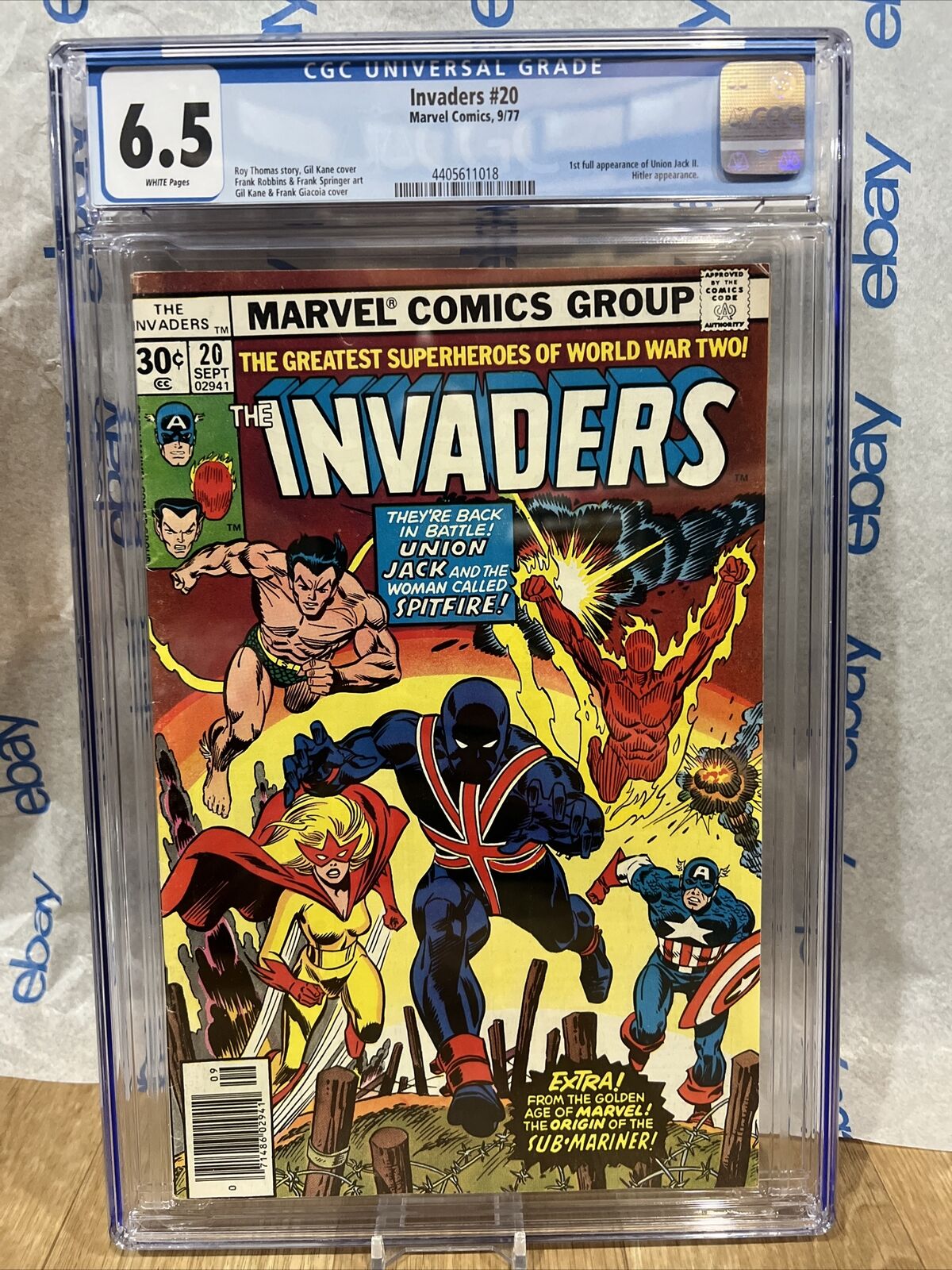 Invaders 20 CGC 6.5  1st Union Jack Full Appearance Henry Cavill MCU Britain