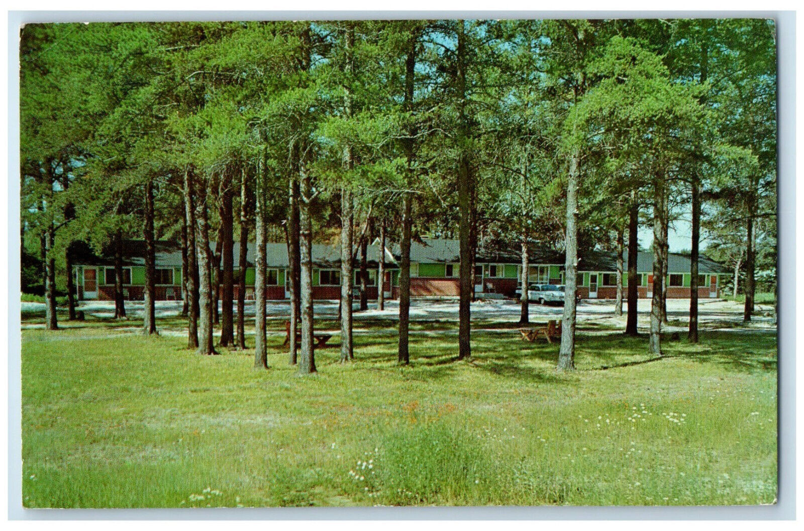 c1960's Gateway to Manitoulin Island Queensway Motel Espanola Canada Postcard