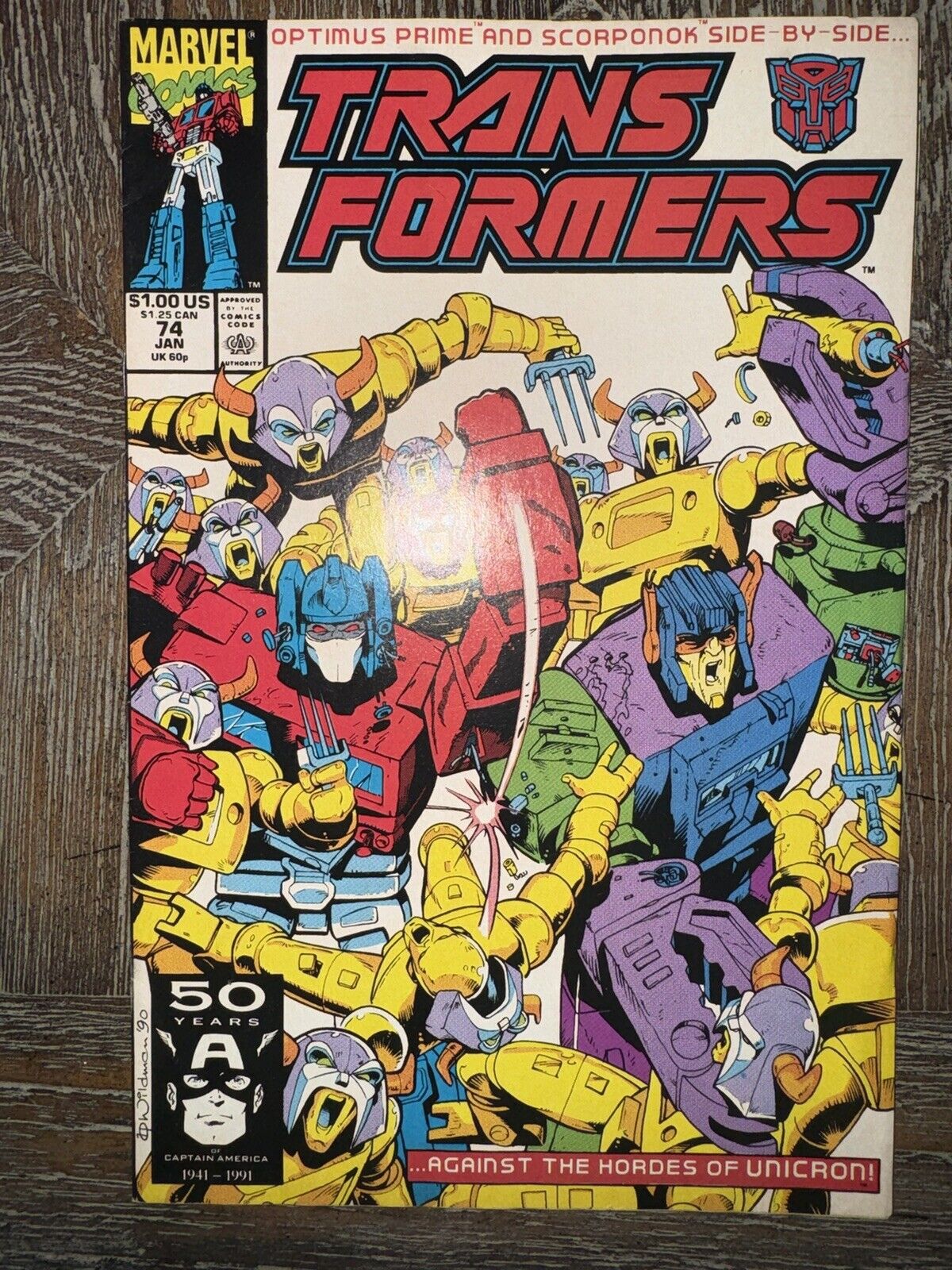1991 MARVEL Comics TRANSFORMERS #74 - Scarce Issue - FN/VF-