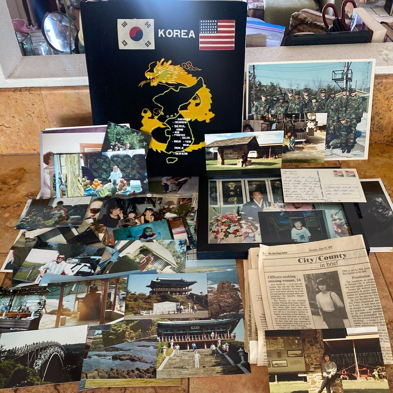 Military Photo Album, Korea, 1980's, 100+ Candid Pics, Sports, Ships, Men