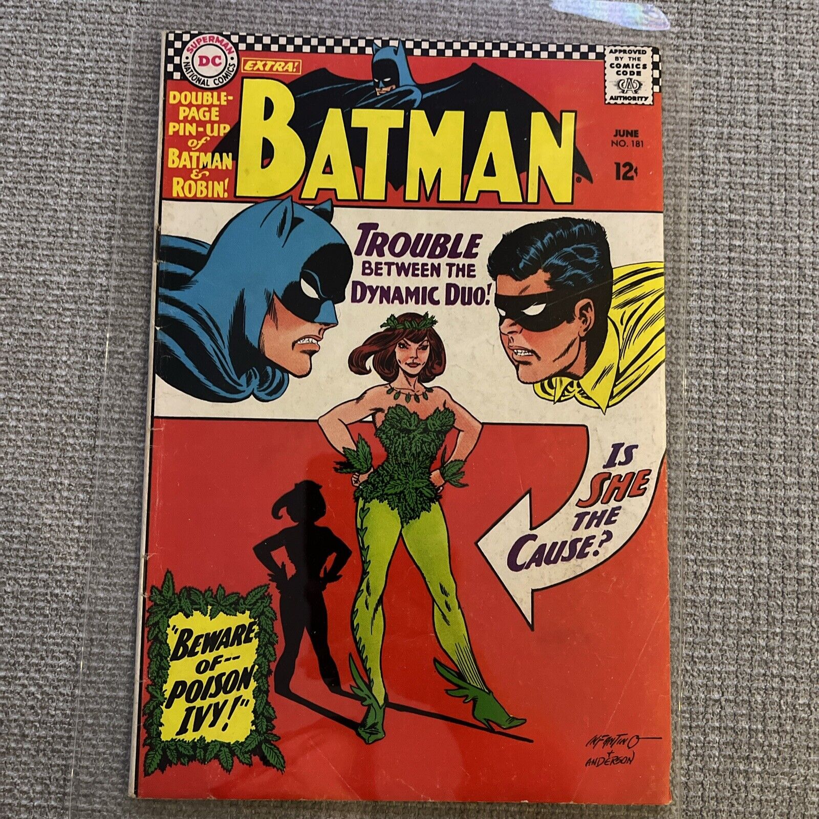BATMAN #181 DC COMICS 1966 1ST APPEARANCE OF POISON IVY - PIN-UP Included 👀