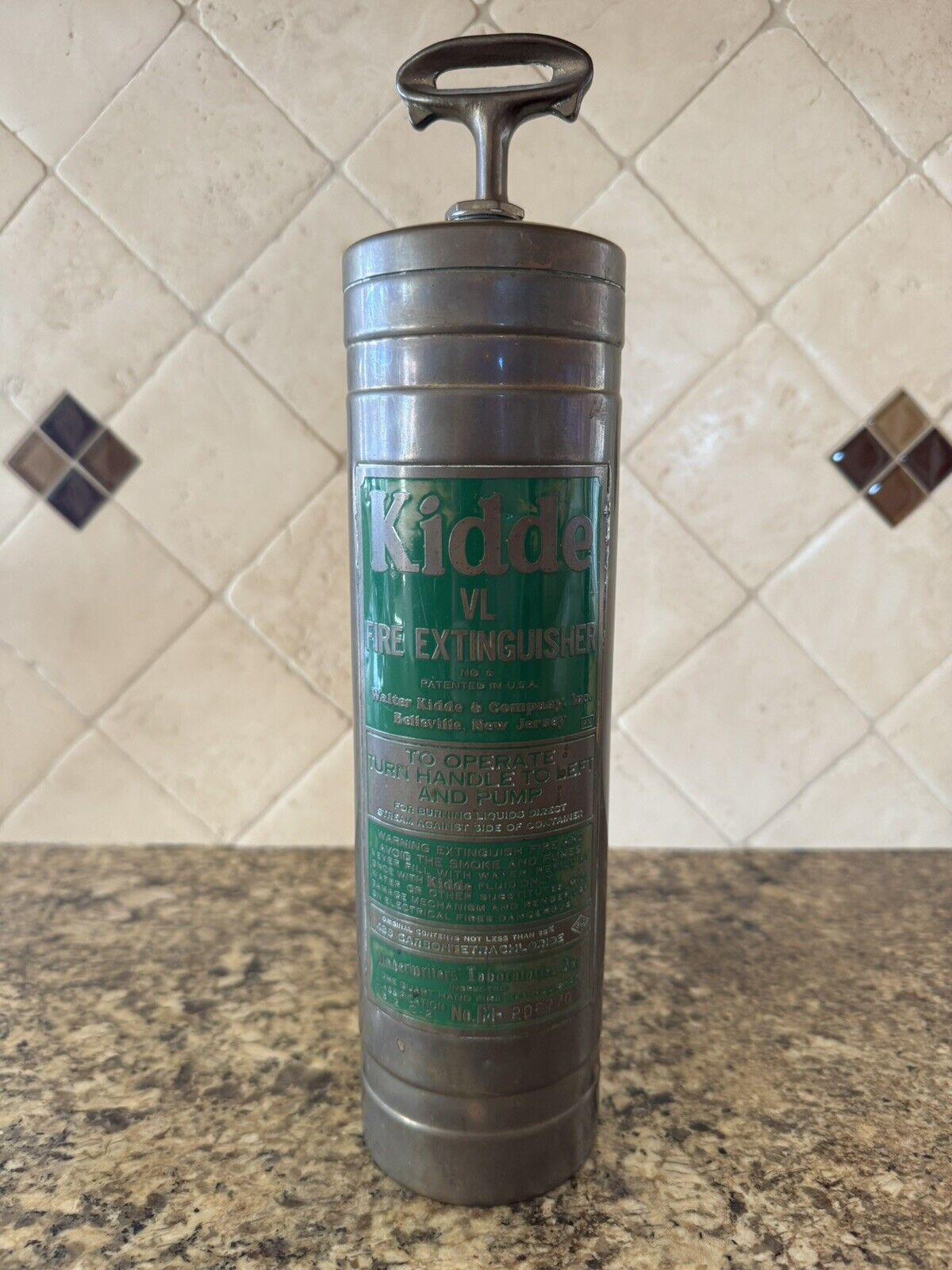 Kidde Vintage Brass Fire Extinguisher. Empty. 206770. Hand Pump.