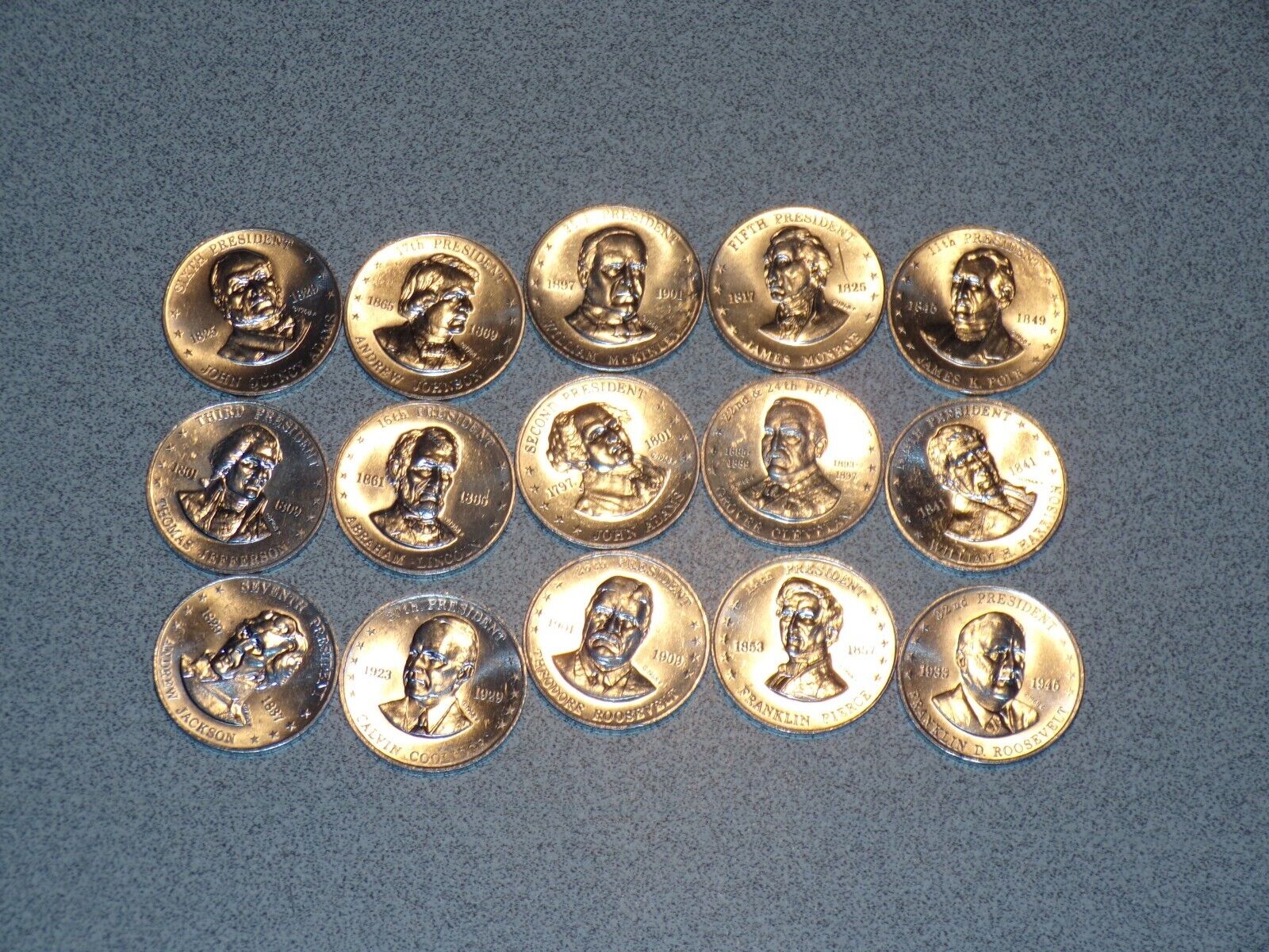 Coins Shell's Mr. President Coin Game 15 no duplicates Lincoln Polk Roosevelt