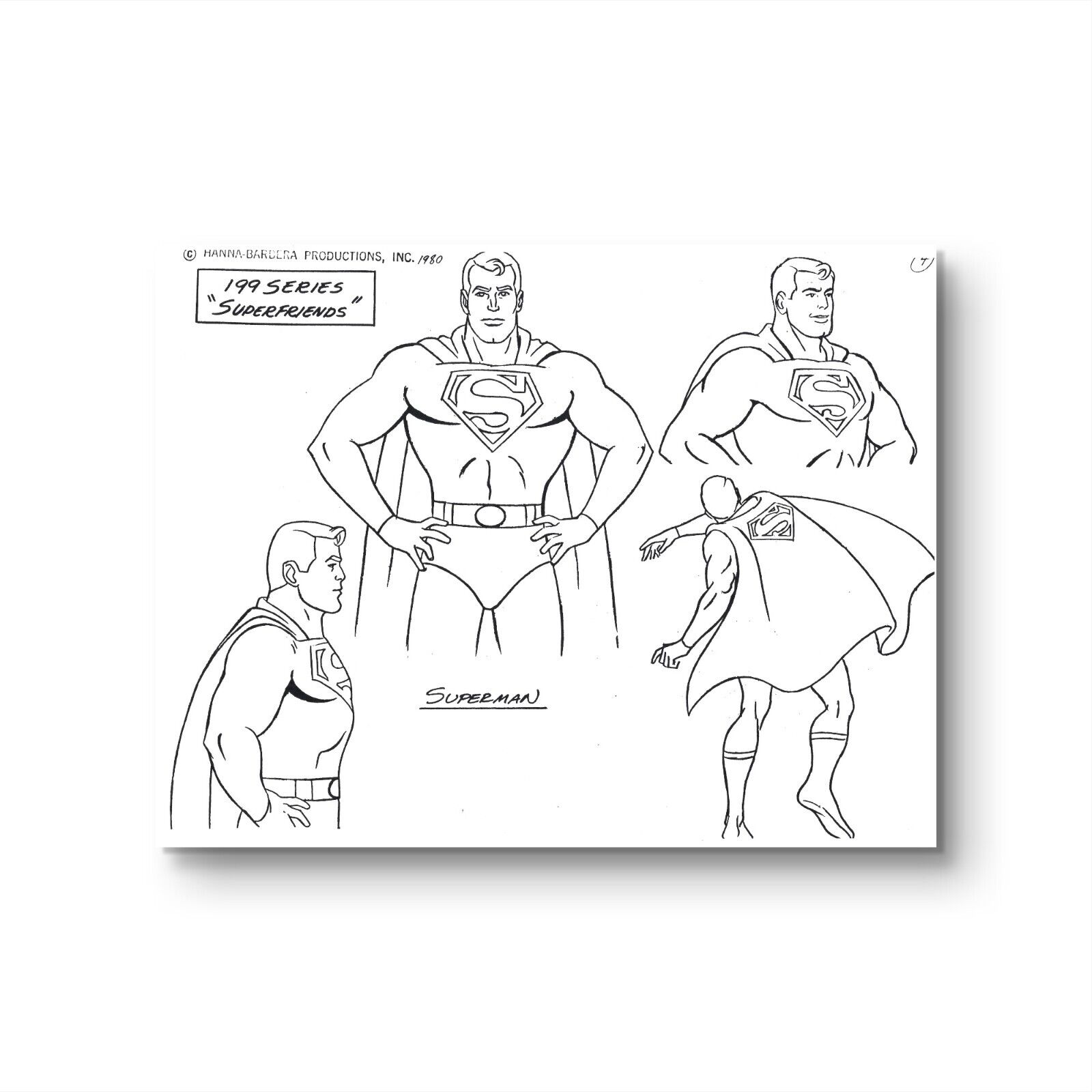Super Friends Original Production Model Sheet: Superman, SSV1044