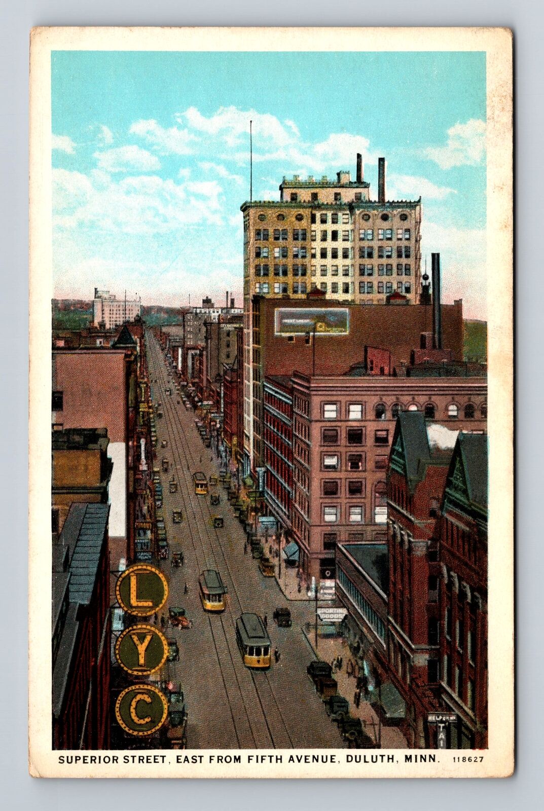 Duluth MN-Minnesota, Superior Street East From Fifth Avenue Vintage Postcard