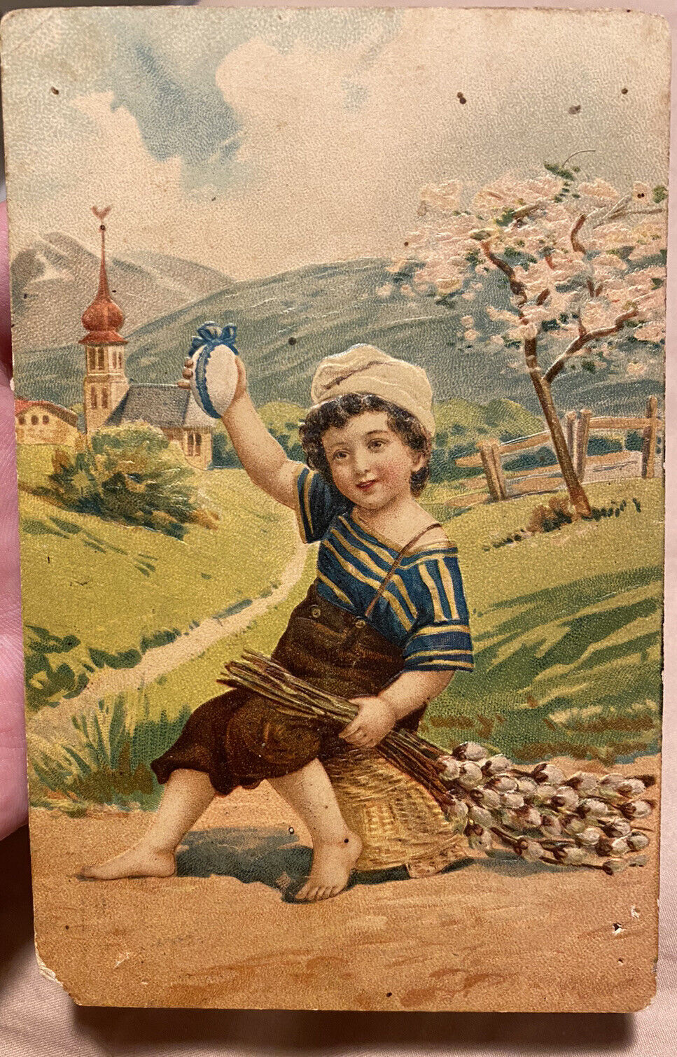 Antique Easter Postcard Mailed In 1913 Old Russian Antique Stamp Union Postale
