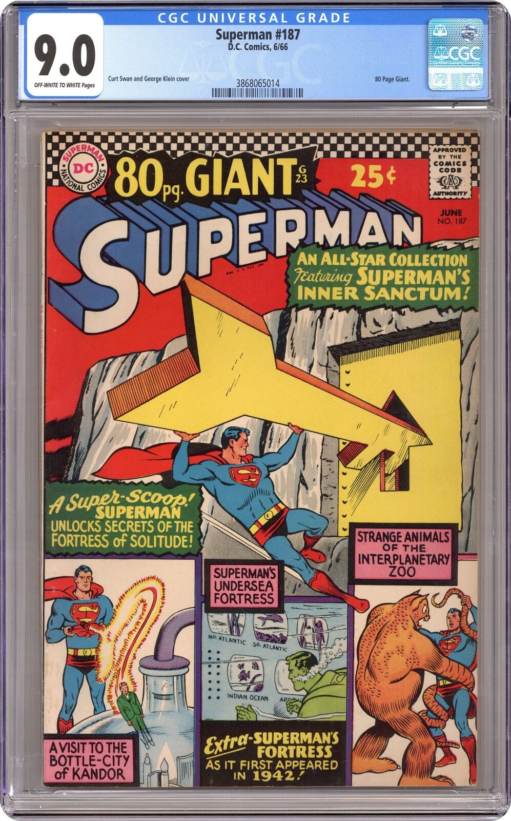 Superman #187 CGC 9.0 1966 3868065014
