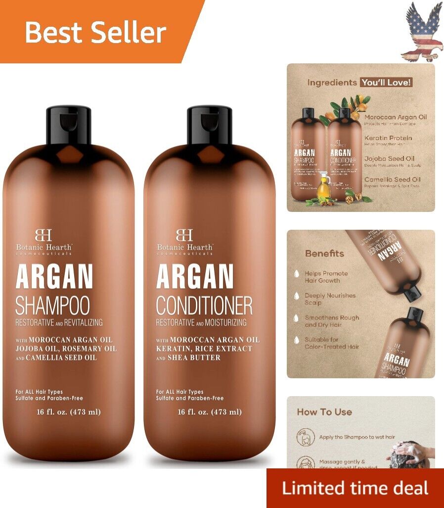 Premium Luxurious Argan Oil Set - Restorative, Sulfate-Free - Anti-Hair Loss