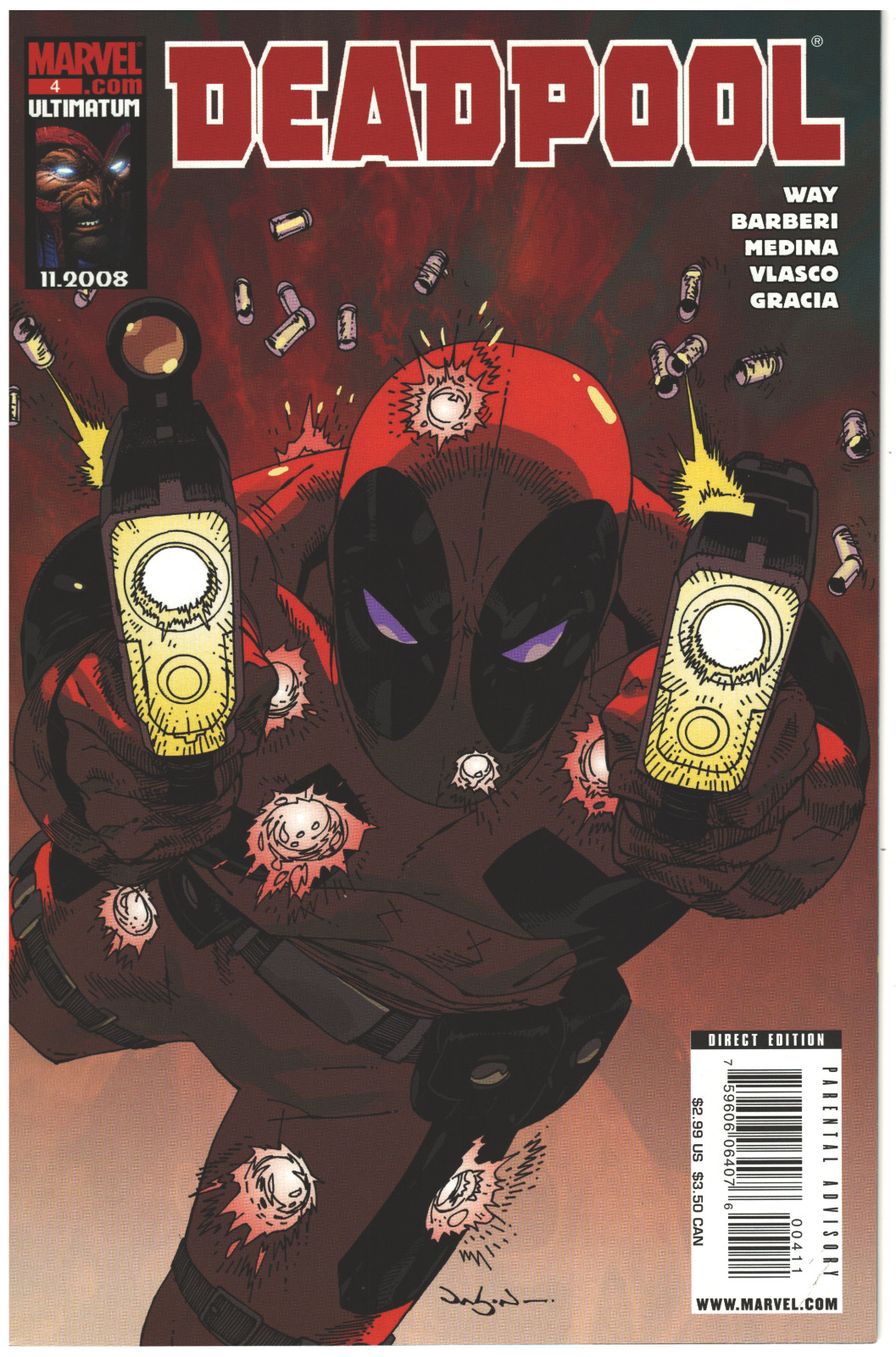 Marvel Comics 2008 Nov. Deadpool #4 Comic Book 9.6 White Pages