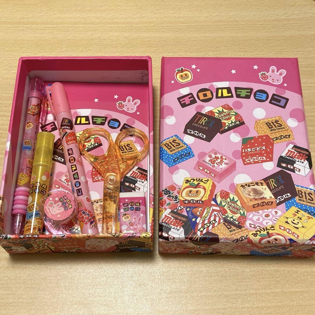 Heisei Retro Tirol Chocolate Mini Tool Box Stationery Set Candies design Japan