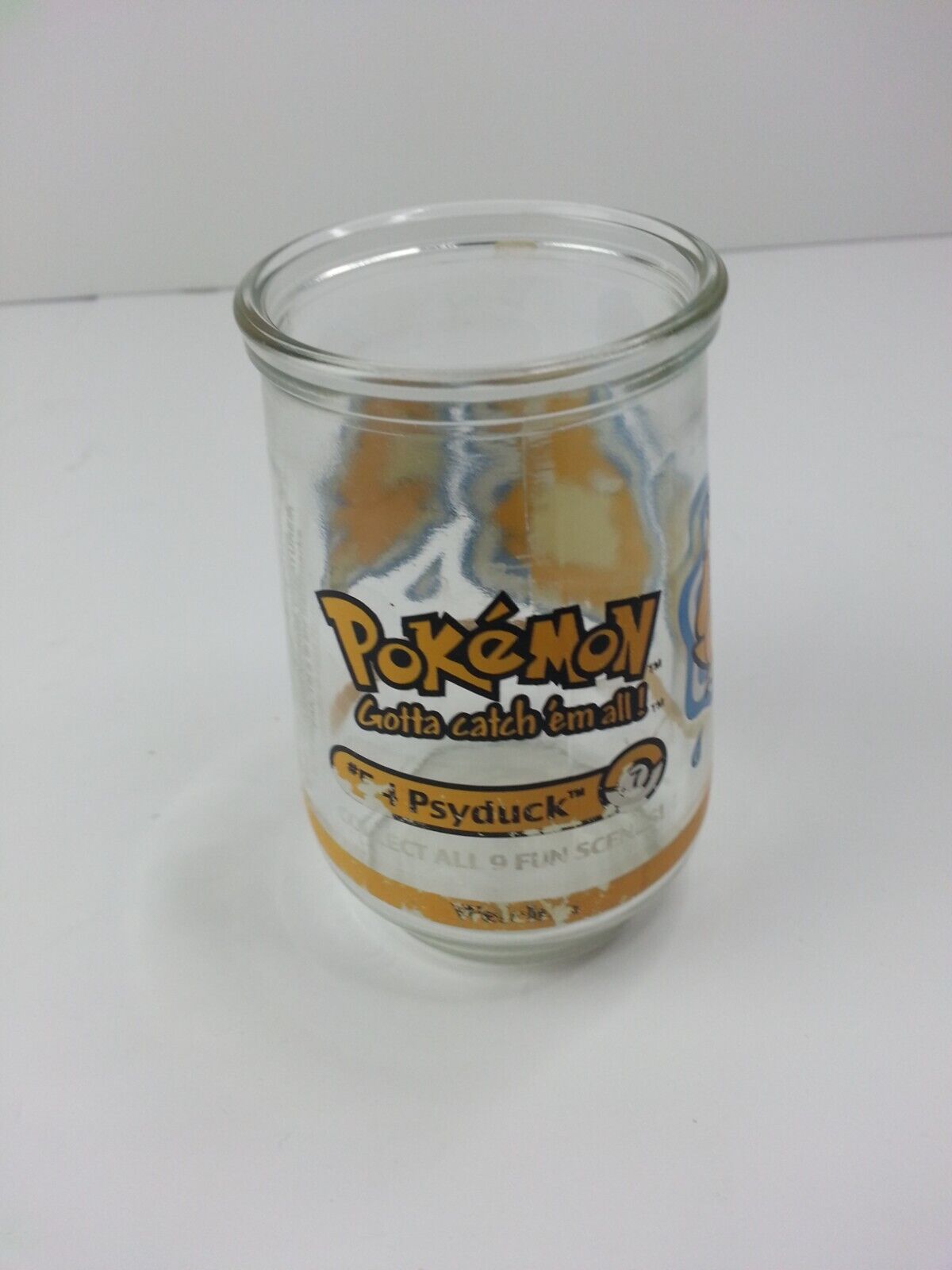 Pokemon Psyduck Welch’s Jelly Jar Glass 1999 Nintendo Collectible Cup