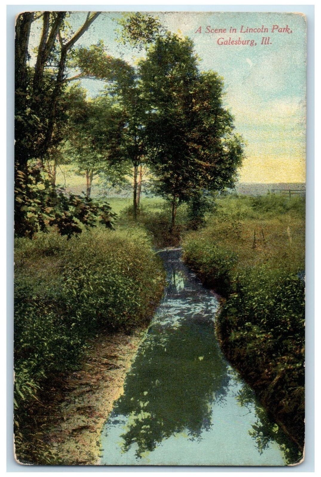 c1910's A Scene In Lincoln Park Galesburg Illinois IL Posted Vintage Postcard