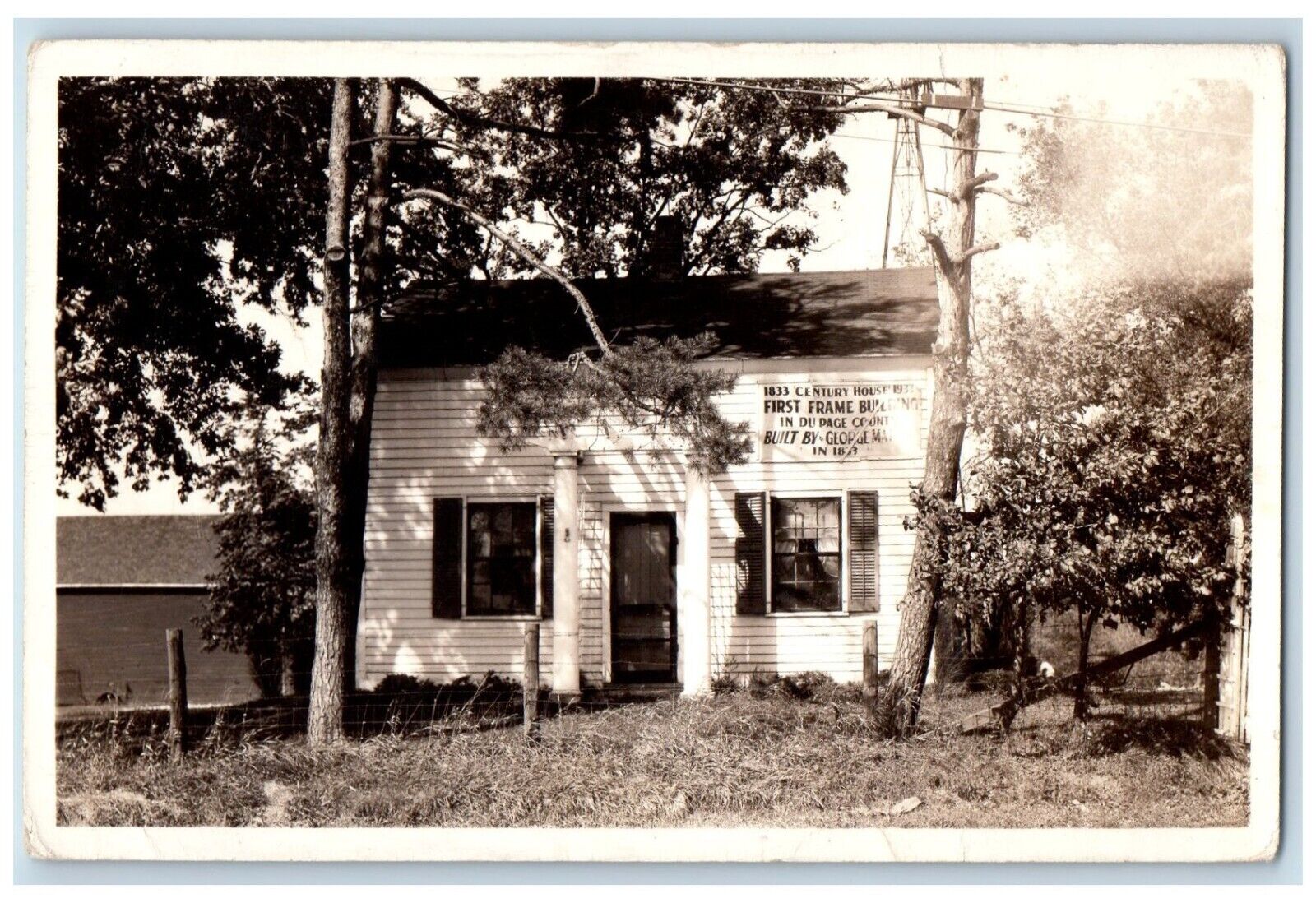 c1940\'s George Martin Century House DuPage County IL RPPC Photo Postcard