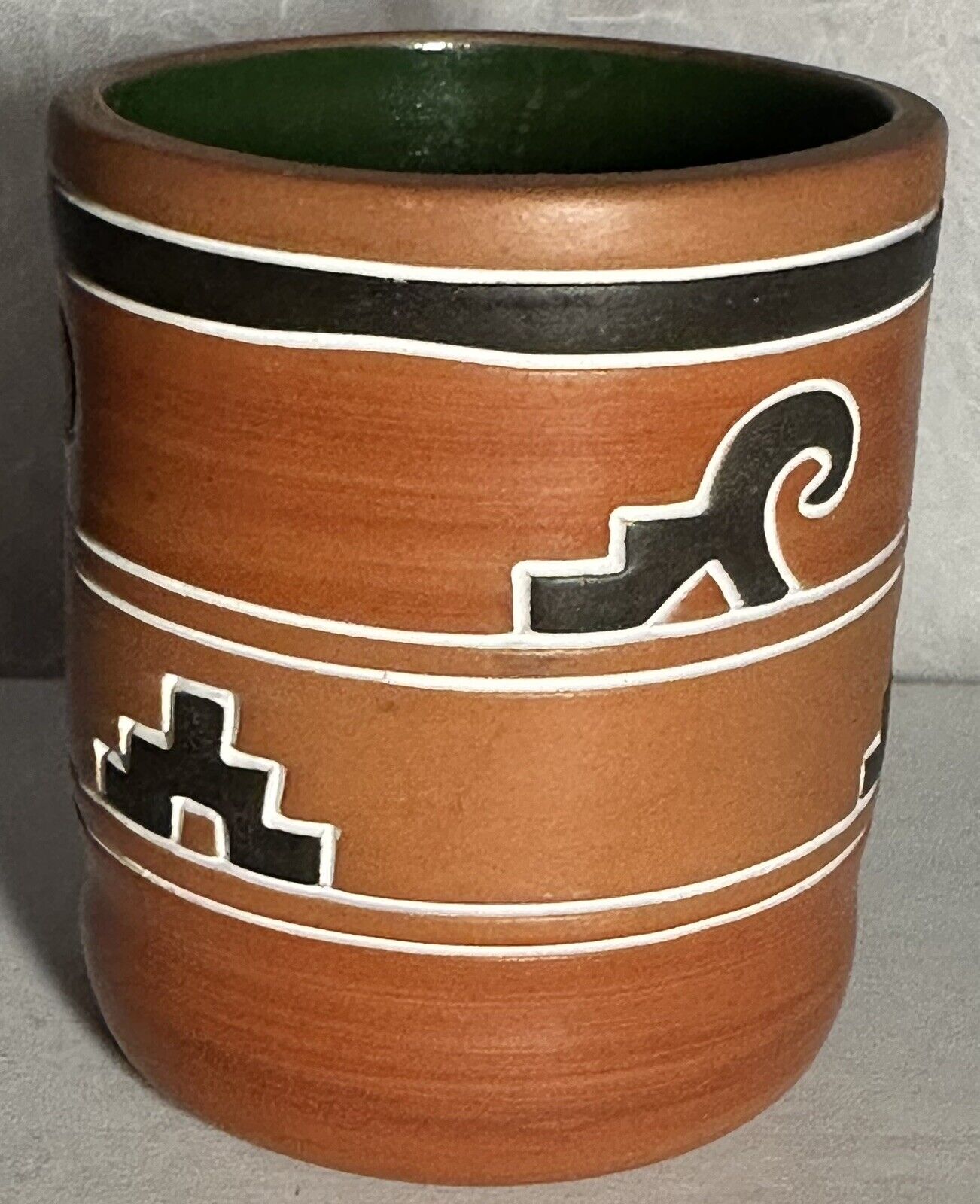 Vintage Mexican Hand Crafted Pottery Small Pot Planter Vase Made in Mexico