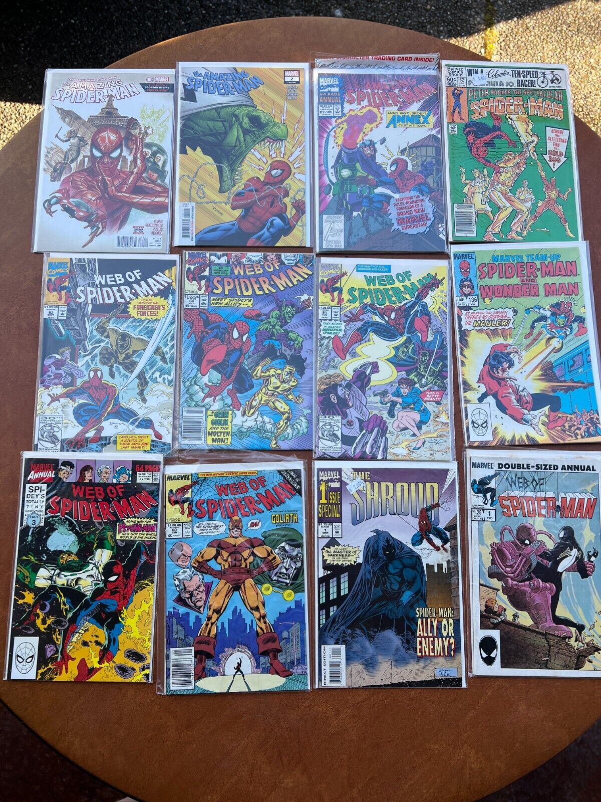 Lot of 12 Comics Web of Spider-man, The Shround, Spider-man and Wonder Man,