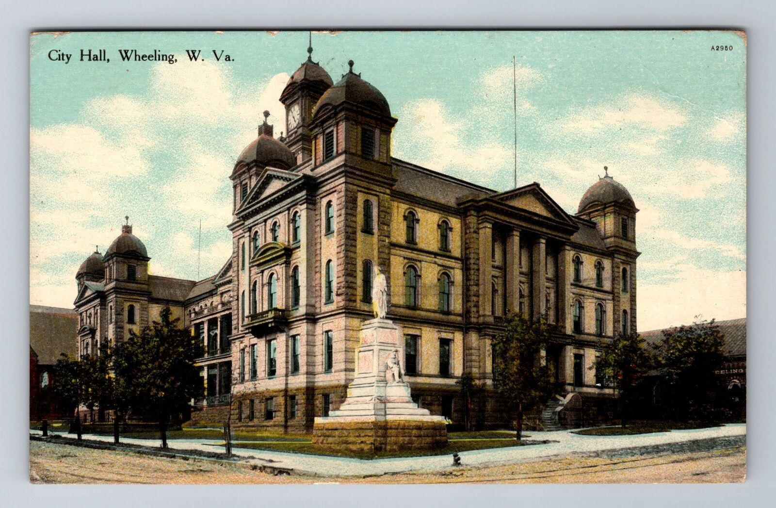 Wheeling WV-West Virginia, City Hall, Antique, Vintage c1910 Souvenir Postcard