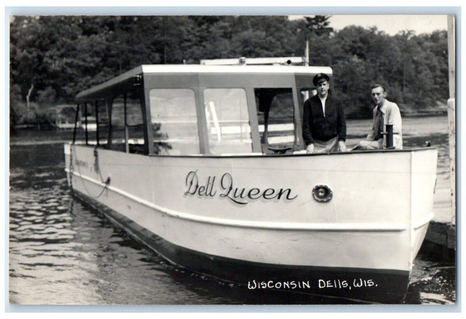 1951 Dell Queen Boat Wisconsin Dells Wisconsin WI RPPC Photo Vintage Postcard