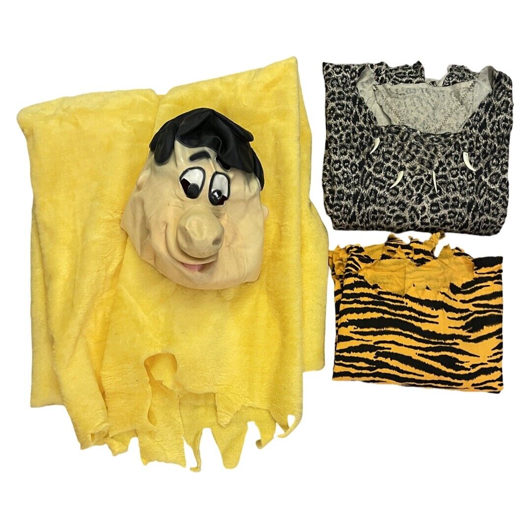 Rare Vintage 1994 HBPI Rubies Adult Fred Flintstone Full Costume Mask Extras