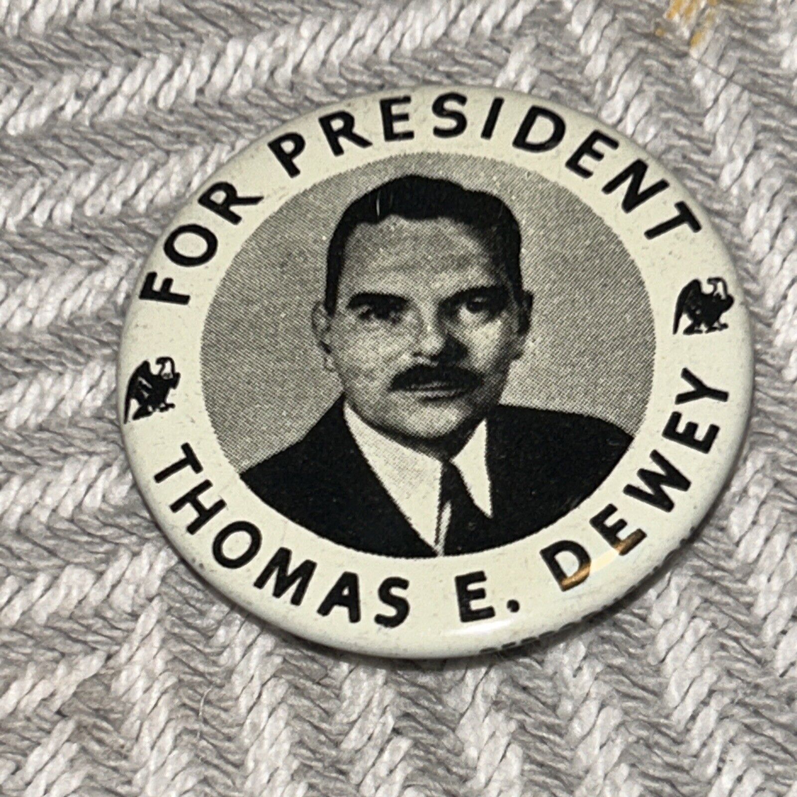 Thomas E. Dewey For President Pin Reproduction from 1948 (H)